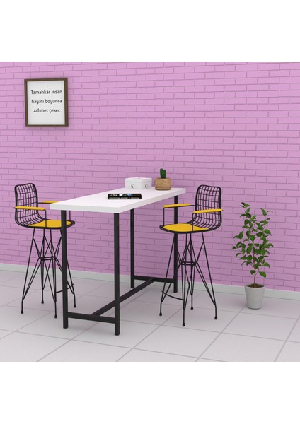 Knsz kafes tel bar sandalyesi 1 li zengin syhsrı kolçaklı 75 cm oturma yüksekliği ofis cafe bahçe mutfak