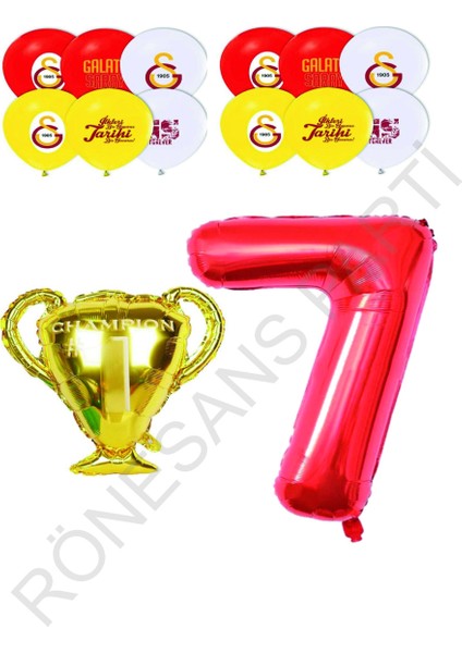 Galatasaray Sarı Kırmızı Doğum Günü Konsepti Yaş 7