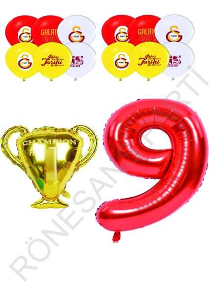 Galatasaray Sarı Kırmızı Doğum Günü Konsepti Yaş 9