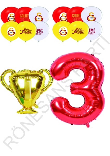 Galatasaray Sarı Kırmızı Doğum Günü Konsepti Yaş 3