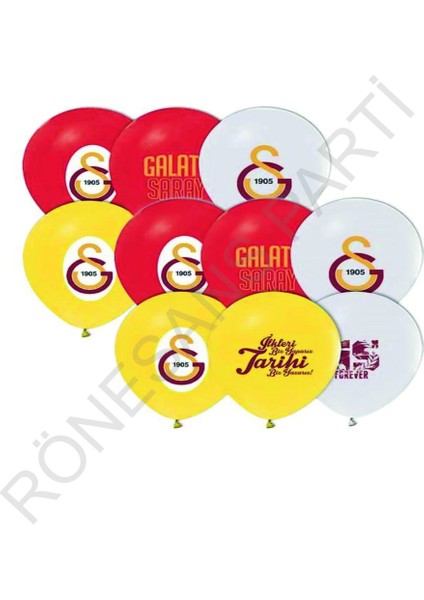 Sarı Kırmızı Galatasaray Baskılı Balon 5 Adet