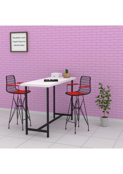 Knsz kafes tel bar sandalyesi 1 li zengin syhkrm kolçaklı 75 cm oturma yüksekliği ofis cafe bahçe mutfak