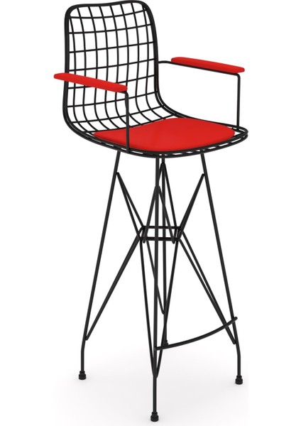 Knsz kafes tel bar sandalyesi 1 li zengin syhkrm kolçaklı 75 cm oturma yüksekliği ofis cafe bahçe mutfak fiyatları