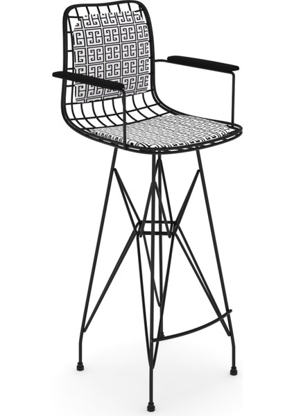 Knsz kafes tel bar sandalyesi 1 li zengin syhtalen kolçaklı sırt minderli 75 cm oturma yüksekliği ofis cafe bahçe mutfak fiyatları