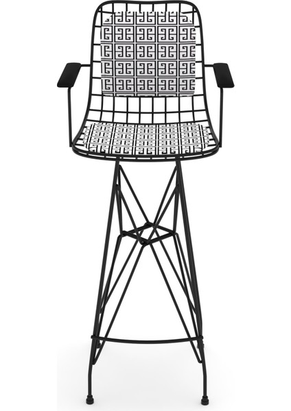 Knsz kafes tel bar sandalyesi 1 li zengin syhtalen kolçaklı sırt minderli 75 cm oturma yüksekliği ofis cafe bahçe mutfak modelleri