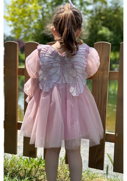 Kız Bebek Kız Çocuk Doğum Günü Parti Düğün Elbise Tüllü Tütü Astarlı Çocuk Giyim bebek giyim Elbise Uzun Kanatlı