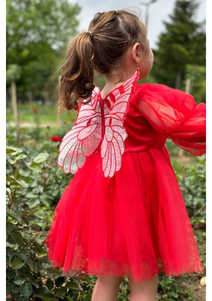 Kız Bebek Kız Çocuk Doğum Günü Parti Düğün Elbise Tüllü Tütü Astarlı Çocuk Giyim bebek giyim Elbise Uzun Kanatlı modelleri