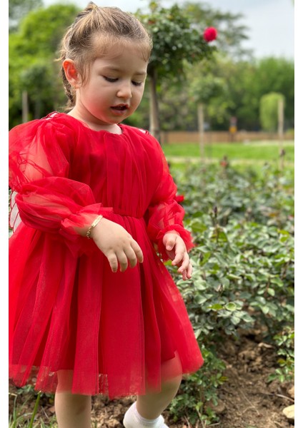 Kız Bebek Kız Çocuk Doğum Günü Parti Düğün Elbise Tüllü Tütü Astarlı Çocuk Giyim bebek giyim Elbise Uzun Kanatlı indirimleri