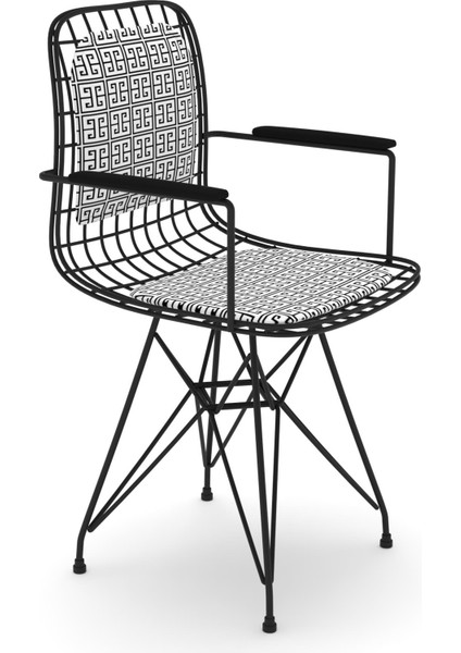 Knsz kafes tel sandalyesi 1 li mazlum syhtalen kolçaklı sırt minderli ofis cafe bahçe mutfak