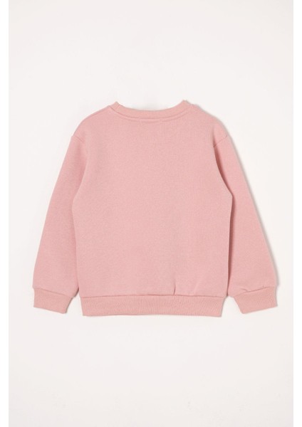 Yazı Baskılı Toz Pembe Renk Kız Çocuk Sweat modelleri