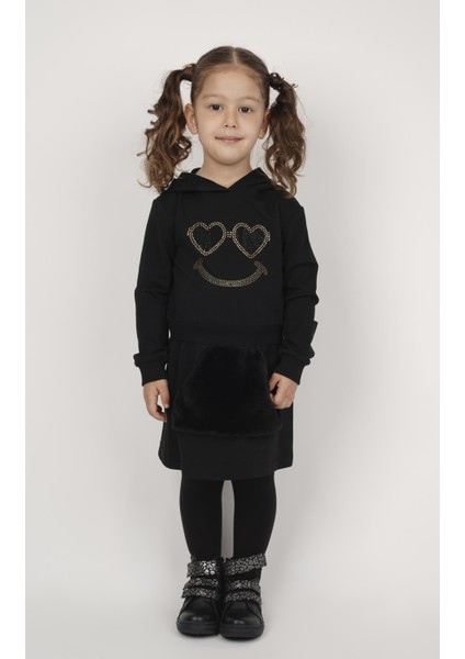 Kız Çocuk Kapüşonlu Elbise