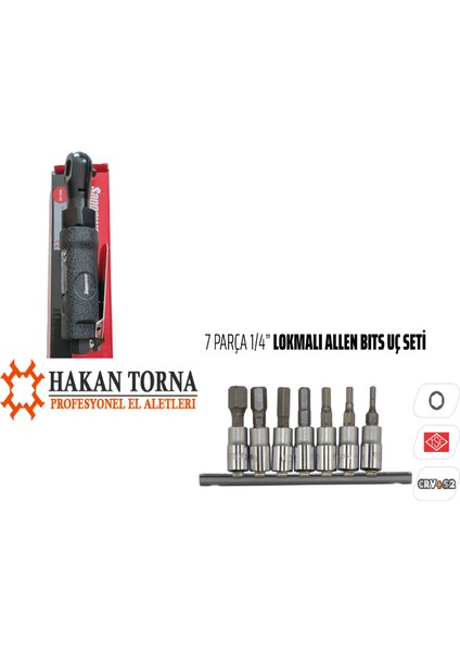 Hakan Torna 1/4 Havalı Cırcır 1/4 Allen Lokma Takımı