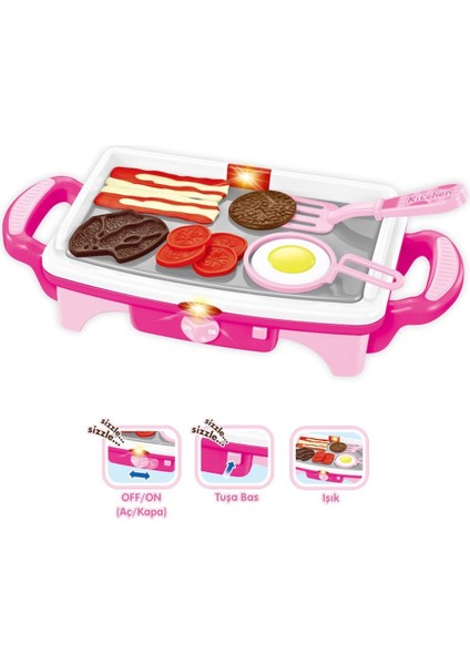 Vardem Işıklı Aksesuarlı Teppanyaki Oyuncak Izgara