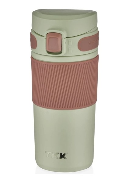 T2001 Tkk Çelik Termos Süzgeçli Mug 450 ml Yeşil