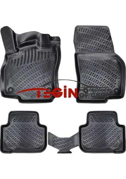 Audi Q3 2022 3D Havuzlu Paspas Siyah