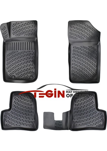 Peugeot 206 3D Havuzlu Paspas 2002 Siyah