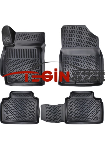 Hyundai Elantra 2022 3D Havuzlu Paspas Siyah