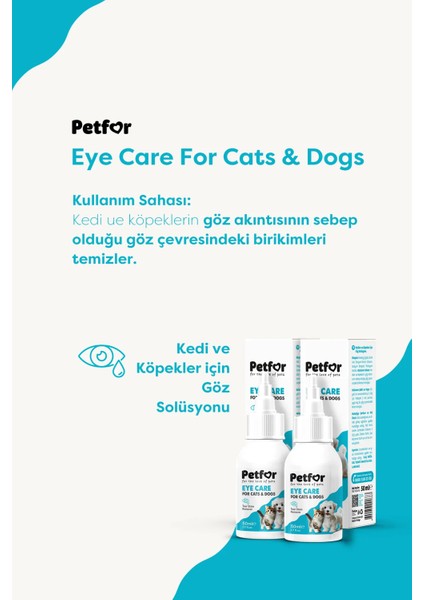 Kedi ve Köpekler Için Göz Bakım Damlası 50 ml X2 Adet