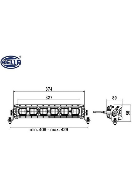 12V-24V LED Bar Off-Road Tek Sıra 44W 6500K 2000 Lümen (6 Ledli) (374 x 86 x 80 Mm)