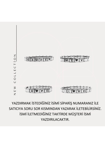 Çelik Kişiye Özel Isim Yazılı Kalp Charmlı Nomination Bileklik