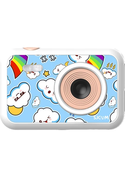 SJCAM FunCam Çocuk Kamerası FullHD 1080p 12MP 2.0” Ekran 650mAh Fotoğraf Makinesi Bulut Desenli Beyaz