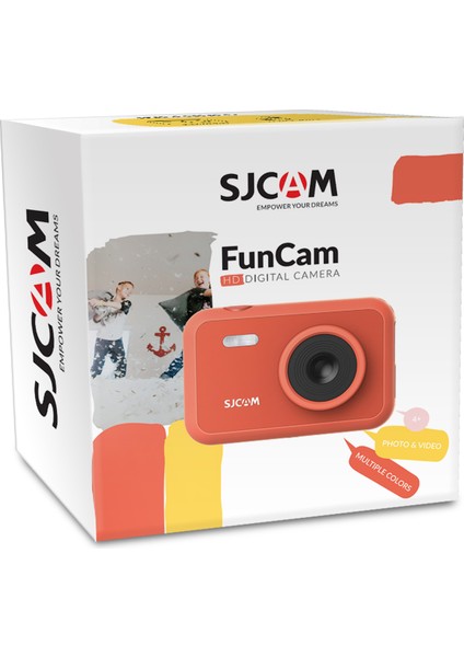 FunCam Çocuk Kamerası FullHD 1080p 12MP 2.0” Ekran 650mAh Fotoğraf Makinesi Kırmızı