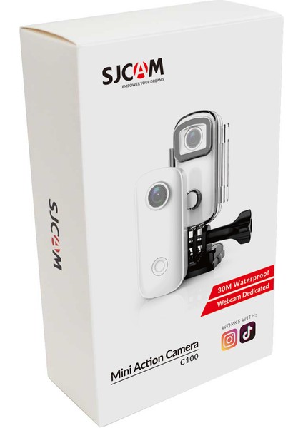 SJCAM C100 FHD 1080p WiFi 15MP 115° H.265 Mini Aksiyon Kamerası Siyah