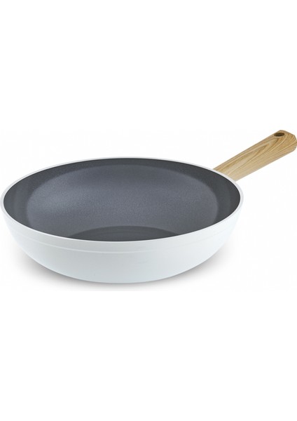Swiss Crystal Creamy Wood Wok Tava 28 cm