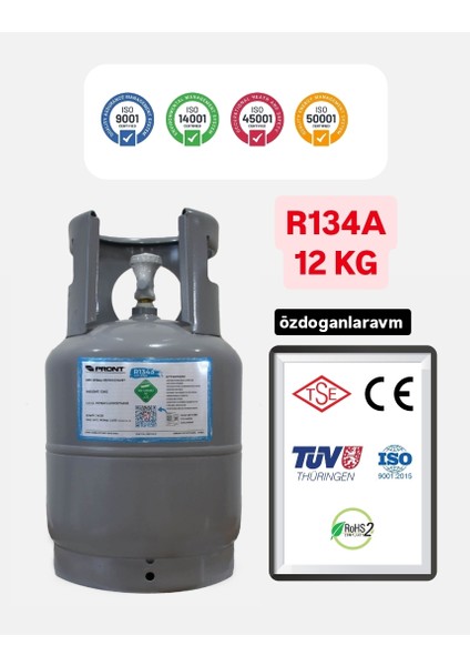Depozitolu( Iso Ce Tse Sertifika Belgeli ) R134A 12 kg Doldurulabilir Tüp Gaz