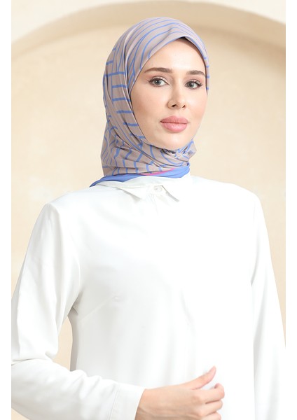 Soft Pamuk Eşarp 19089-20 Vizon Kot Mavi