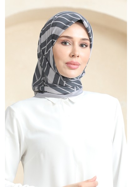 Soft Pamuk Eşarp 19093-01 Füme Gri