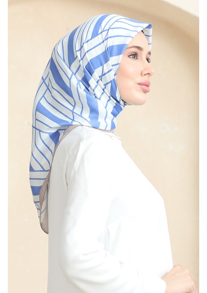 Soft Pamuk Eşarp 19093-09 Beyaz Kot Mavi fiyatları