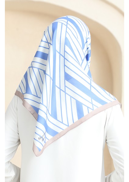 Soft Pamuk Eşarp 19093-09 Beyaz Kot Mavi modelleri