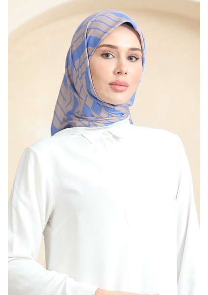 Soft Pamuk Eşarp 19093-20 Vizon Kot Mavi