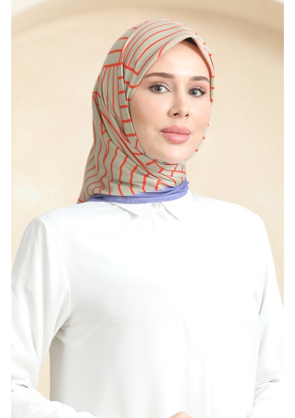 Soft Pamuk Eşarp 19089-18 Bej Turuncu