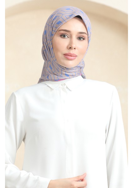 Soft Pamuk Eşarp 19094-20 Vizon Kot Mavi