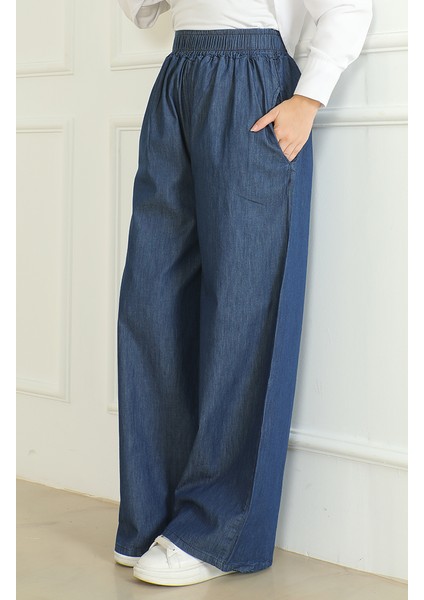Tensel Beli Lastikli Kot Pantolon 7568-03 Lacivert fiyatları