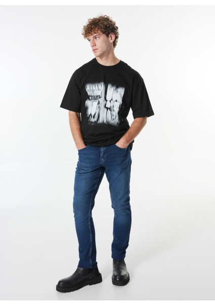 Normal Bel Slim Fit Mavi Erkek Denim Pantolon Vegas Slim - 1310