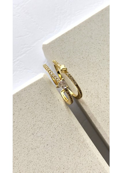 Zirkon Taş Kalp Ayarlanabilir Gold Yüzük DRN20014 modelleri
