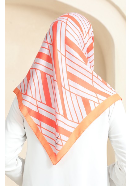 Soft Pamuk Eşarp 19093-12 Açık Gri Turuncu modelleri