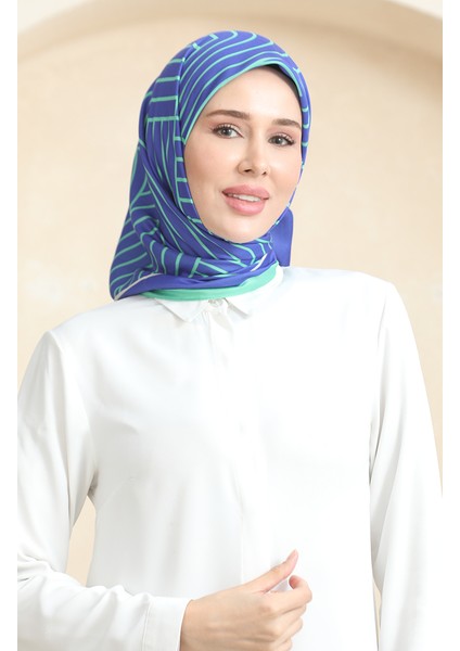 Soft Pamuk Eşarp 19089-06 Saks Yeşil