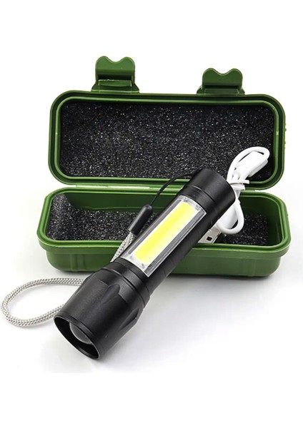 Cob LED El Feneri Metal Kasa Şarjlı Kamp-Doğa Yürüyüşü 3 Fonksiyonlu Suya Dayanıklı El Feneri fiyatları