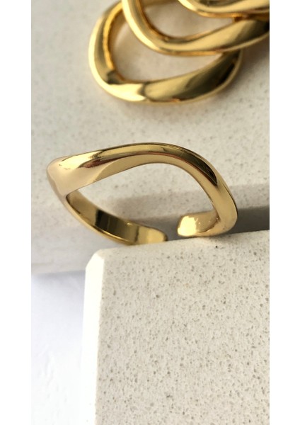 Premium Vintage Sade Ayarlanabilir Gold Yüzük DRN20010