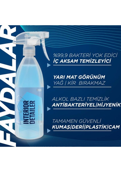 Q²m Interiordetailer Araç Içi Temizleyici - 1000 ml -Alkol Bazlı Dezenfektan fiyatları