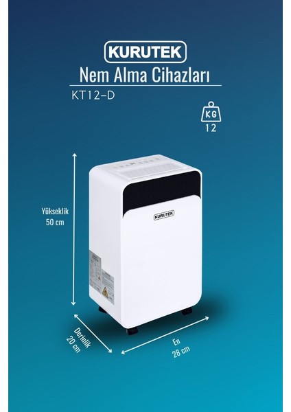 KT12D Ev Tipi Nem Alma Cihazı