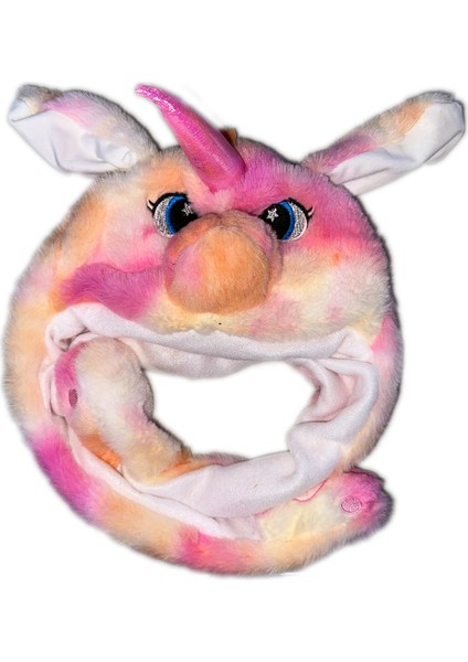 Kulakları Hareket Eden Unicorn Peluş Şapka
