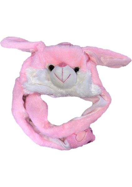 Kulakları Hareket Eden Peluş Şapka -Tavşan