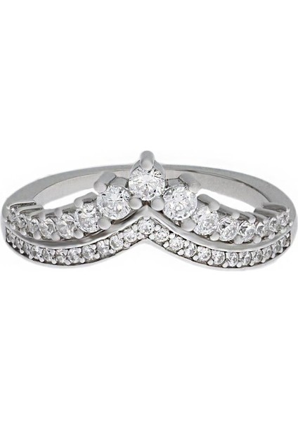 Bayan Taç Model Gümüş Yüzük