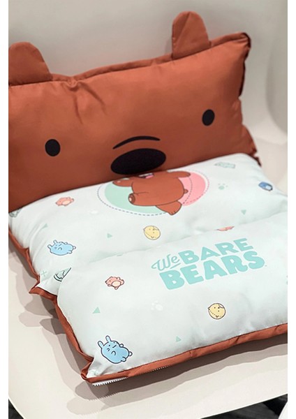 We Bare Bears Lisanslı Katlanabilir Şekerleme Yastığı - Boz Ayı