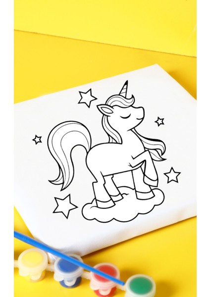 Boynuzlu At Canvas Tuval 20X20 cm Çocuk Boyama Seti fiyatları